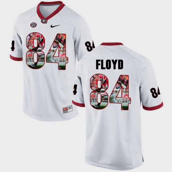 #84 Leonard Floyd Pictorial Fashion UGA Bulldogs Mens White Jersey 856722-430