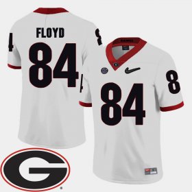 #84 Leonard Floyd College Football Georgia 2018 SEC Patch Men White Jersey 217909-431