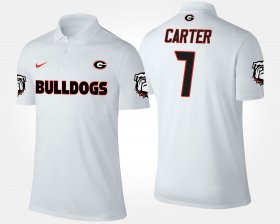 #7 Lorenzo Carter Name and Number UGA Bulldogs Mens White Polo 472820-475