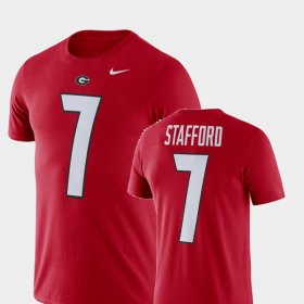 #7 Matthew Stafford Name and Number UGA Bulldogs Football Performance Men Red T-Shirt 271070-433