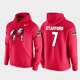 #7 Matthew Stafford Vault Logo Club Georgia College Football Pullover Men Red Hoodie 341013-433 #7 Matthew Stafford Vault Logo Club Georgia College Football Pullover Men Red Hoodie 341013-433