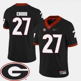 #27 Nick Chubb College Football Georgia 2018 SEC Patch Men's Black Jersey 360219-411