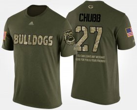 #27 Nick Chubb Military Georgia Short Sleeve With Message Men Camo T-Shirt 691570-259 #27 Nick Chubb Military Georgia Short Sleeve With Message Men Camo T-Shirt 691570-259