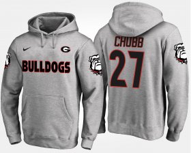 #27 Nick Chubb Name and Number Georgia Mens Gray Hoodie 810014-131 #27 Nick Chubb Name and Number Georgia Mens Gray Hoodie 810014-131