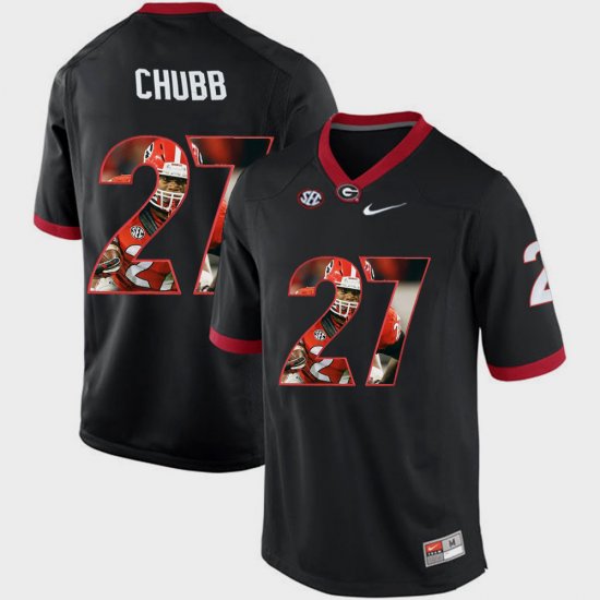 #27 Nick Chubb Pictorial Fashion Georgia Men Black Jersey 941574-534