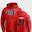 #27 Nick Chubb Game Ball Georgia Bulldogs Football Men's Red Hoodie 986153-133