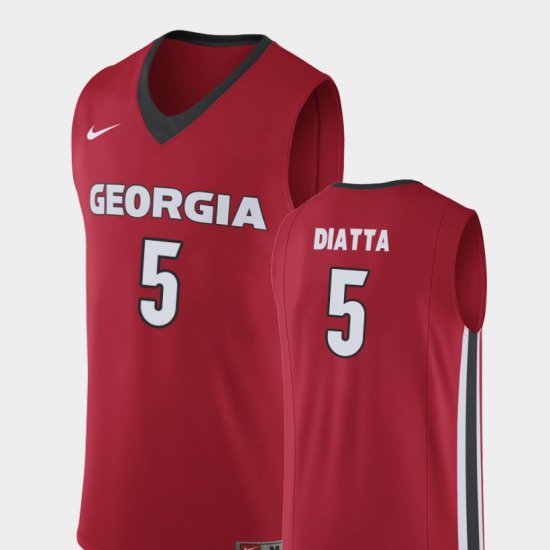 #5 Pape Diatta Replica University of Georgia College Basketball Men\'s Red Jersey 916009-957