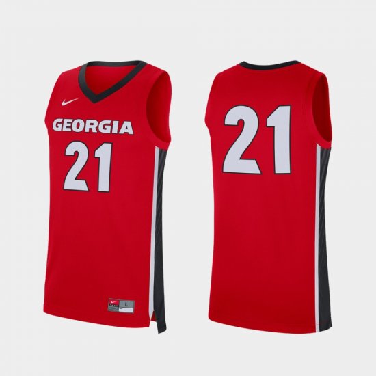 #21 Replica Georgia Bulldogs College Basketball Men Red Jersey 573037-282