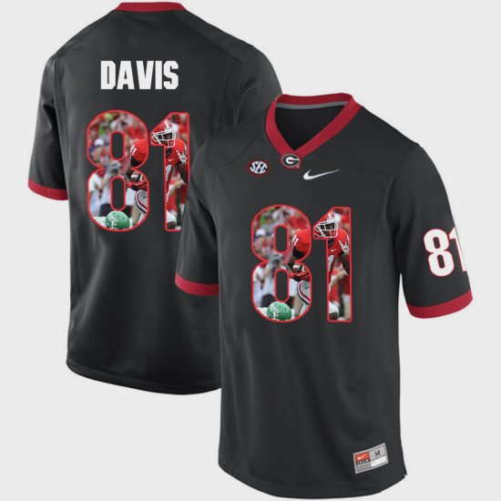 #81 Reggie Davis Pictorial Fashion University of Georgia Men\'s Black Jersey 501261-530