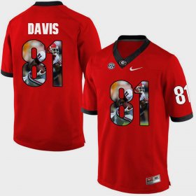 #81 Reggie Davis Pictorial Fashion Georgia Bulldogs Mens Red Jersey 192809-795