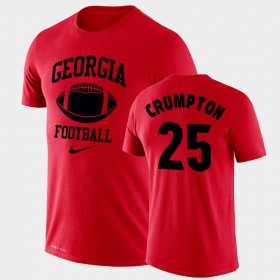 #25 Ahkil Crumpton Retro Football Georgia Bulldogs Legend Performance Men's Red T-Shirt 142279-679 #25 Ahkil Crumpton Retro Football Georgia Bulldogs Legend Performance Men's Red T-Shirt 142279-679