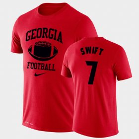 #7 D'Andre Swift Retro Football UGA Bulldogs Legend Performance Men's Red T-Shirt 896427-488 #7 D'Andre Swift Retro Football UGA Bulldogs Legend Performance Men's Red T-Shirt 896427-488