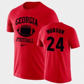 #24 Prather Hudson Retro Football UGA Bulldogs Legend Performance Men Red T-Shirt 836495-594 #24 Prather Hudson Retro Football UGA Bulldogs Legend Performance Men Red T-Shirt 836495-594