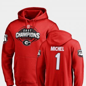 #1 Sony Michel 2018 SEC East Division Champions Georgia Bulldogs Football Men's Red Hoodie 482497-127 #1 Sony Michel 2018 SEC East Division Champions Georgia Bulldogs Football Men's Red Hoodie 482497-127