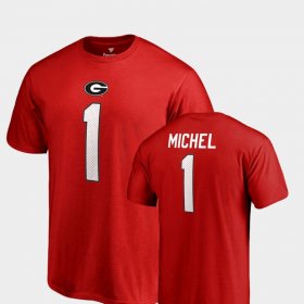 #1 Sony Michel College Legends UGA Bulldogs Name & Number Mens Red T-Shirt 746125-655 #1 Sony Michel College Legends UGA Bulldogs Name & Number Mens Red T-Shirt 746125-655
