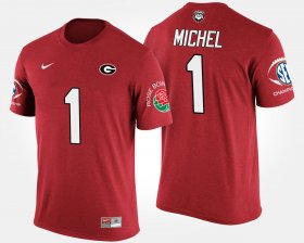 #1 Sony Michel Bowl Game UGA Southeastern Conference Rose Bowl Men Red T-Shirt 390544-717 #1 Sony Michel Bowl Game UGA Southeastern Conference Rose Bowl Men Red T-Shirt 390544-717