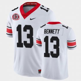 #13 Stetson Bennett College Football Georgia Bulldogs 40th Anniversary Alternate Mens White Jersey 860211-752 #13 Stetson Bennett College Football Georgia Bulldogs 40th Anniversary Alternate Mens White Jersey 860211-752