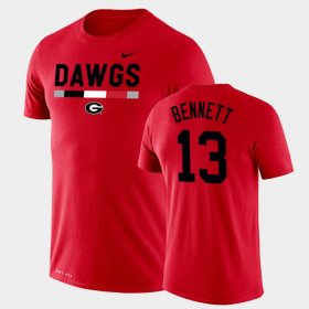#13 Stetson Bennett Team DNA UGA Legend Performance Mens Red T-Shirt 273663-977 #13 Stetson Bennett Team DNA UGA Legend Performance Mens Red T-Shirt 273663-977