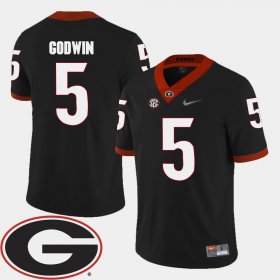 #5 Terry Godwin College Football UGA 2018 SEC Patch Men's Black Jersey 477069-782