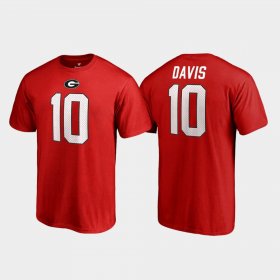 #10 Thomas Davis Sr. College Legends UGA Name & Number Men's Red T-Shirt 325589-974 #10 Thomas Davis Sr. College Legends UGA Name & Number Men's Red T-Shirt 325589-974