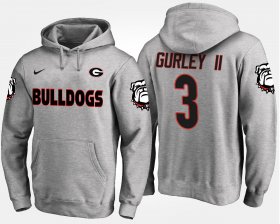 #3 Todd Gurley II Name and Number UGA Men Gray Hoodie 923356-251 #3 Todd Gurley II Name and Number UGA Men Gray Hoodie 923356-251
