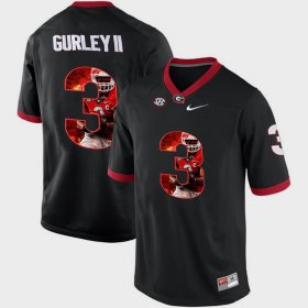 #3 Todd Gurley II Pictorial Fashion University of Georgia Men Black Jersey 119990-254 #3 Todd Gurley II Pictorial Fashion University of Georgia Men Black Jersey 119990-254