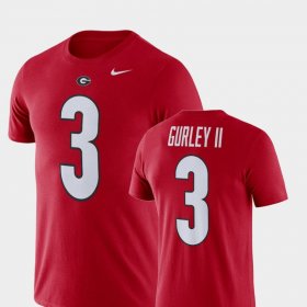 #3 Todd Gurley II Name and Number University of Georgia Football Performance Men Red T-Shirt 295983-291