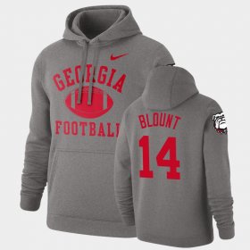 #14 Trey Blount Retro Football Georgia Pullover Men's Heathered Gray Hoodie 490921-503 #14 Trey Blount Retro Football Georgia Pullover Men's Heathered Gray Hoodie 490921-503