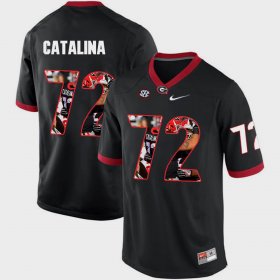 #72 Tyler Catalina Pictorial Fashion Georgia Bulldogs Men Black Jersey 909119-793