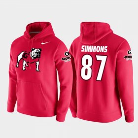 #87 Tyler Simmons Vault Logo Club UGA College Football Pullover Mens Red Hoodie 747506-727 #87 Tyler Simmons Vault Logo Club UGA College Football Pullover Mens Red Hoodie 747506-727