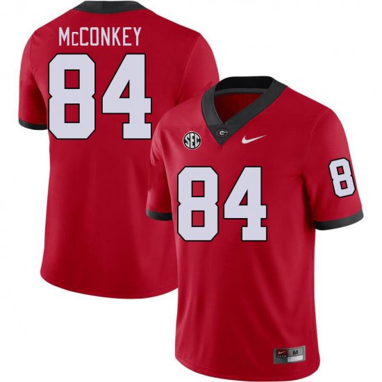 #84 Ladd McConkey Georgia Bulldogs College Football Men\'s Red Jersey 642908-756