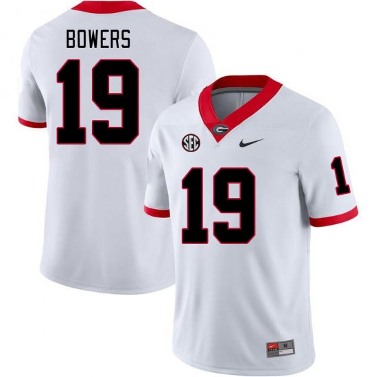 #19 Brock Bowers UGA College Football Men\'s White Jersey 288609-535