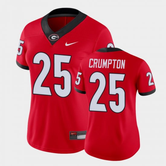 #25 Ahkil Crumpton Game Georgia College Football Women Red Jersey 651971-279