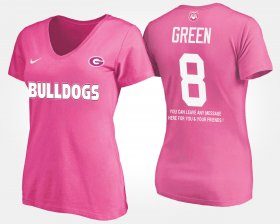 #8 A.J. Green Name and Number UGA With Message Women's Pink T-Shirt 993258-561 #8 A.J. Green Name and Number UGA With Message Women's Pink T-Shirt 993258-561