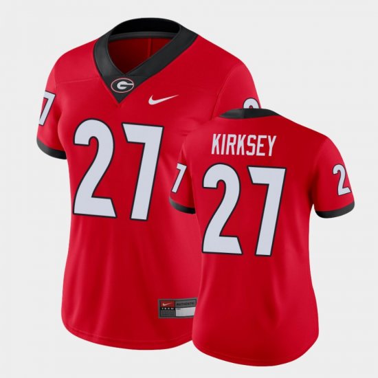 #27 Austin Kirksey Game Georgia Bulldogs College Football Women Red Jersey 641929-580