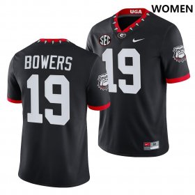 #19 Brock Bowers 100th Anniversary UGA College Football Women Black Jersey 373744-557