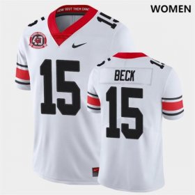 #15 Carson Beck 1980 National Champions 40th Anniversary Georgia Bulldogs Alternate Women White Jersey 539319-672