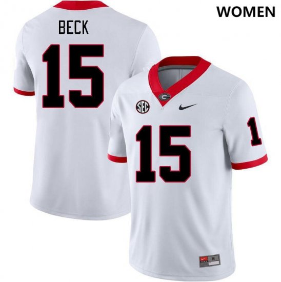 #15 Carson Beck University of Georgia College Football Women White Jersey 271776-215