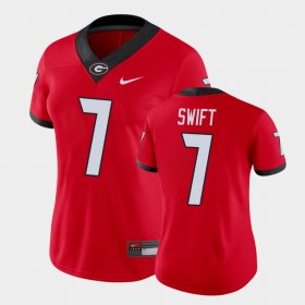 #7 D'Andre Swift Game Georgia College Football Womens Red Jersey 904473-587