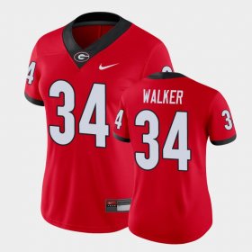 #34 Herchel Walker Game UGA College Football Women's Red Jersey 574882-480