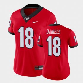 #18 JT Daniels Game University of Georgia College Football Womens Red Jersey 576298-264