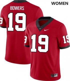 #19 Brock Bowers University of Georgia College Football Womens Red Jersey 529507-171