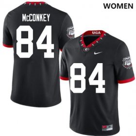 #84 Ladd McConkey 100th Anniversary Georgia Bulldogs College Football Womens Black Jersey 113191-711