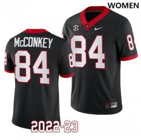 #84 Ladd McConkey UGA College Football Women Black Jersey 592965-696