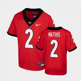 #2 D'Wan Mathis Game Georgia Bulldogs Youth Red Jersey 821176-870