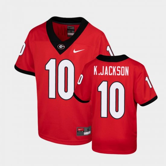 #10 Kearis Jackson Game University of Georgia Youth Red Jersey 485370-143