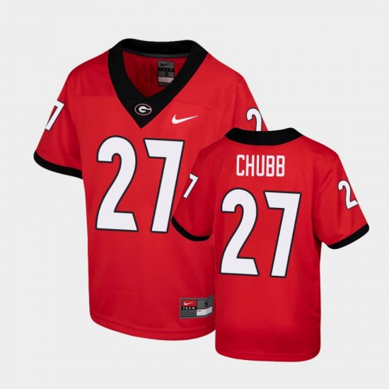 #27 Nick Chubb Game Georgia Bulldogs Youth Red Jersey 907880-879