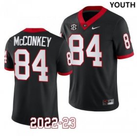 #84 Ladd McConkey University of Georgia College Football Youth Black Jersey 823978-588