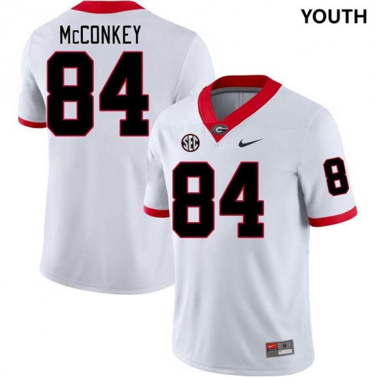 #84 Ladd McConkey UGA College Football Youth White Jersey 639065-401